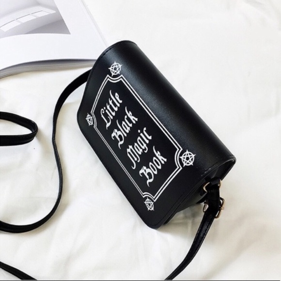 Little Black Magic Book Crossbody Bag Purse - Picture 5 of 7